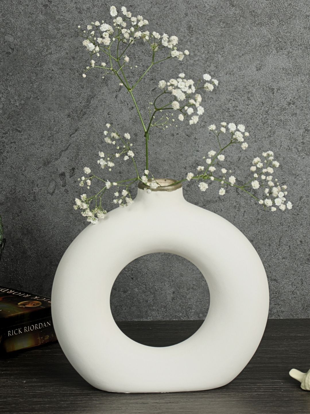 Donut Ceramic Vase for Dried Flower-8inch