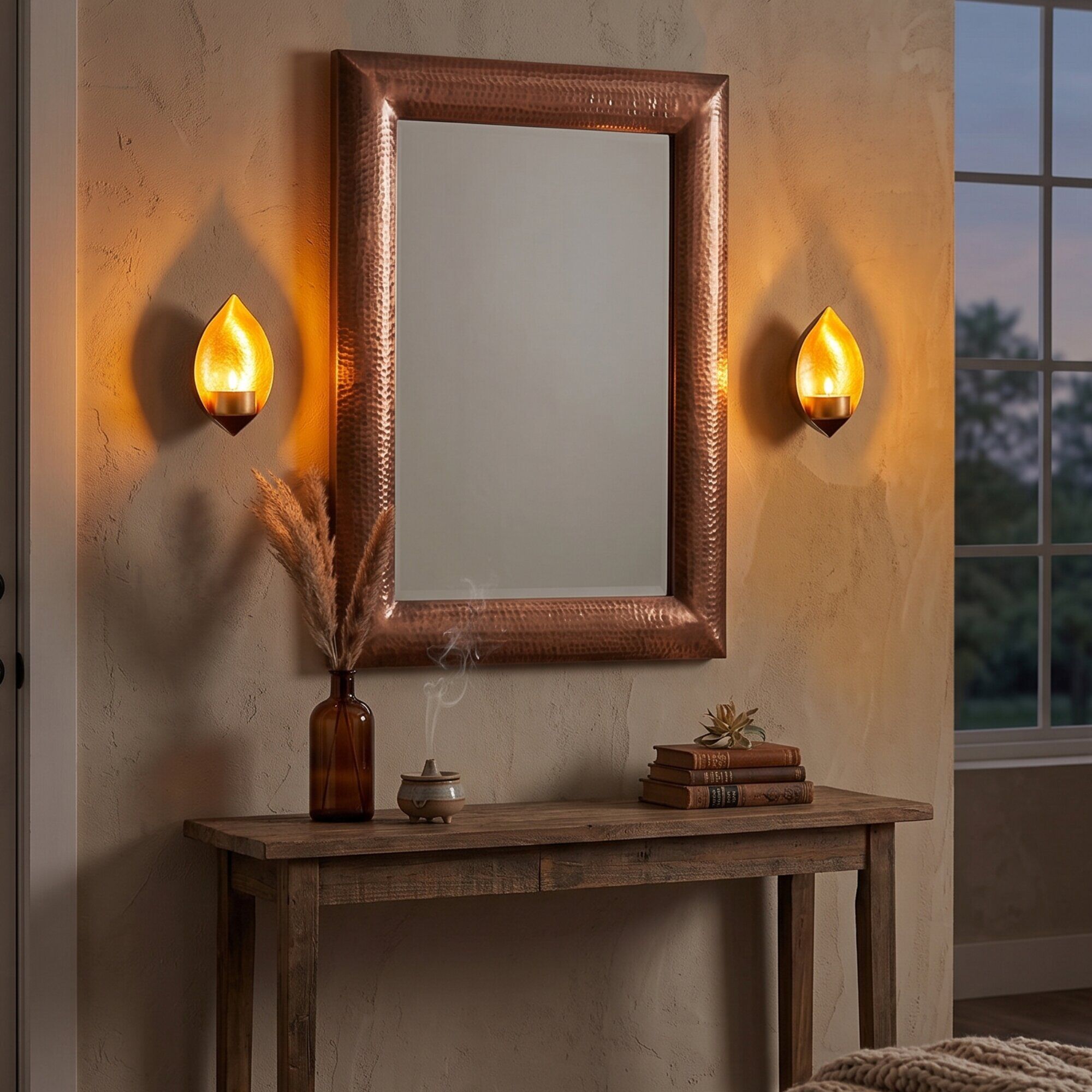Gold Drop Shape Wall Candle Holder Set of 2 for Home Decor