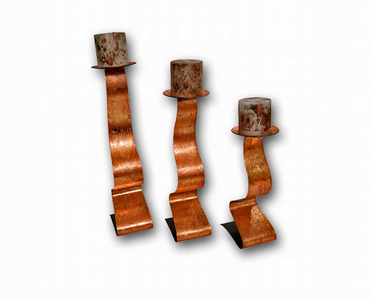 Leafing candle Holder Copper