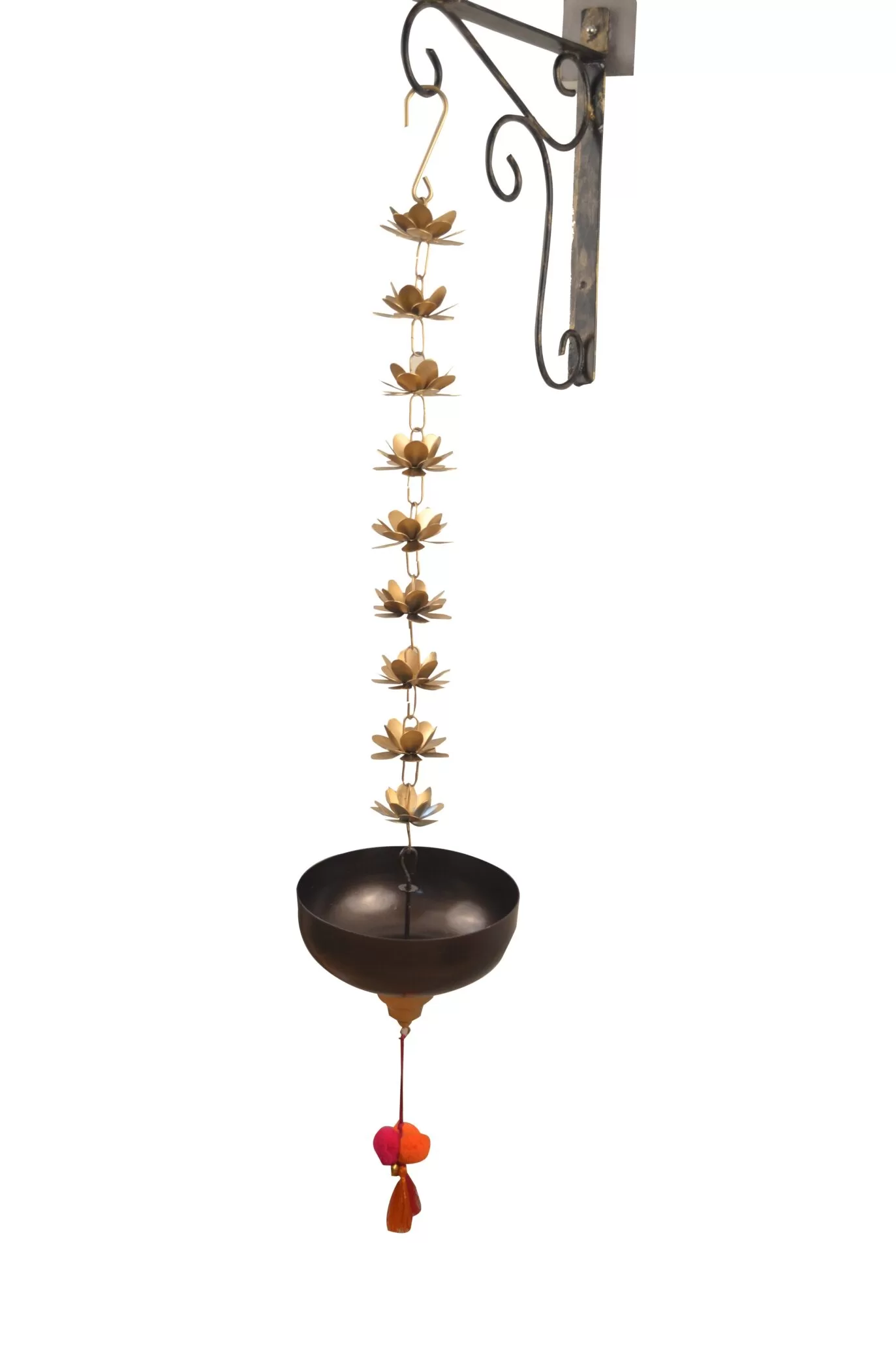 Antique Bronze Hanging Urli For Floating Candles and Fowers