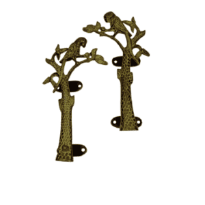 Parrot Design Brass Door Handle Pair 6″