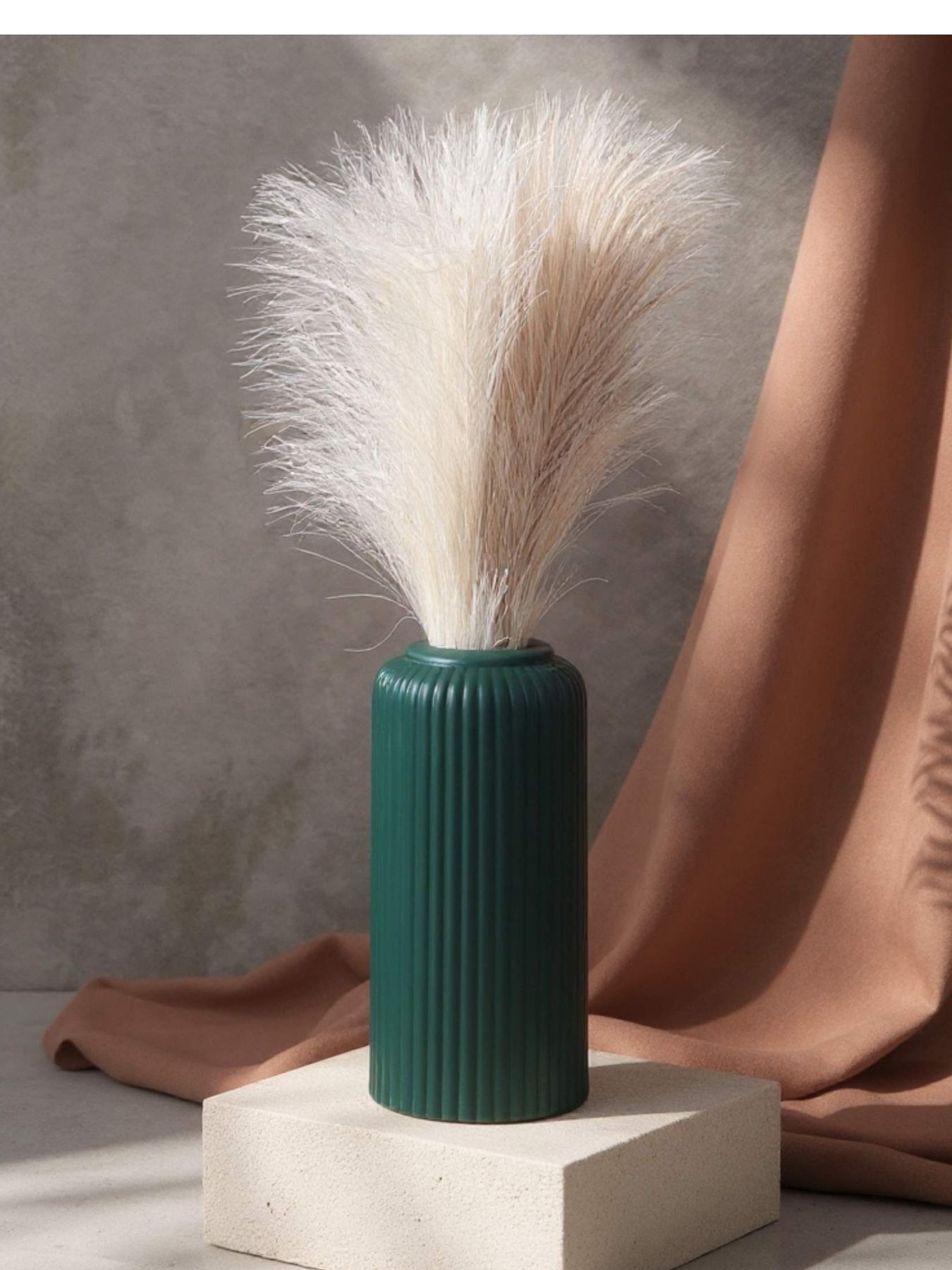 Dark Green flower vase, ceramic vase, flower vase for living room, home decor items Medium flower vase